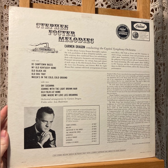 Stephen Foster Melodies - Carmen Dragon Orchestra Classical Vintage Music - Picture 4 of 15